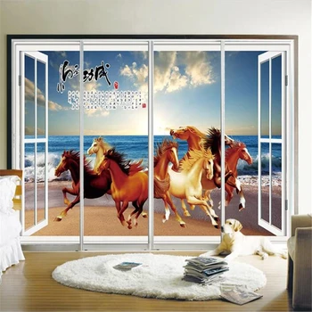 Individualizuotos fono paveikslėlį 3D freskomis arklio sėkmės Bajun Pentium 3D stereo TV foną, sienų dekoravimas tapybos freskos papel de parede