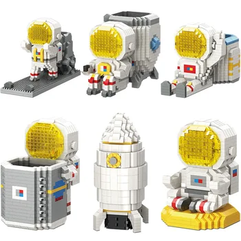 Miestas Kūrybiškumą Kosmoso Nešančiųjų Raketų Astronautas Mokslininkas Talpinimo Stendas Mini Statyba Blokai, Plytos, Žaislai