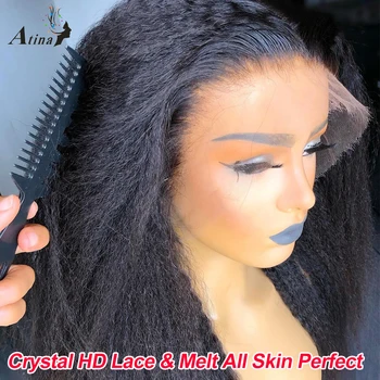 HD Skaidrus Nėriniai Priekinės Žmogaus Plaukų Keistą Tiesiai Crystal HD Glueless 360 Nėriniai Priekiniai Perukai Glueless Nematomas HD Uždarymo Perukas