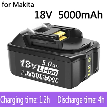 100% Originalus Makita 18V 5000mAh Įkrovimo Galia Įrankiai Baterija su LED Li-ion Pakeitimo LXT BL1860B BL1860 BL1850