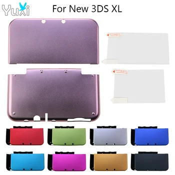 YuXi Sunku Aliuminio korpuso Dangtelio Apsauginis Apvalkalas, Odos pakaitalas Naujos 3DS XL LL Konsolės Viršuje, Apačioje LCD Screen Protector Filmas