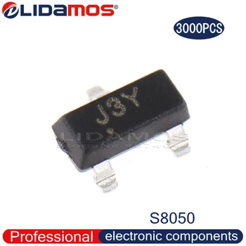 3000PCS S8050 J3Y SOT-23 25V 500mA NPN Tranzistorius Triode, Pagaminti Kinijoje, aukštos kokybės