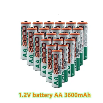 AA baterija 100% MAH, 3600 V NiMH, tinka žiūrėti, pelė, kompiuterio, 2, naujas, 1.2