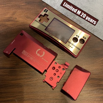 Ribota Versija Metalo Korpusas su Lukštais Atveju Nintendo Gameboy Micro Už GBM Priekiniai Galinį Dangtelį Faceplate Baterijų Laikiklis Priedų