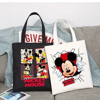 Disney Mickey Minnie Mouse Pirkinių Krepšys, Rankinė, Sulankstomas Daugkartinio Naudojimo Shopper Harajuku Maišelį Studentų Canvas Tote Bag