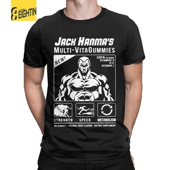 Vyrų Marškinėliai Jack Hanma Multi-VitaGummies Laisvalaikio Grynos Medvilnės Marškinėliai Trumpomis Rankovėmis Baki Anime Marškinėliai Crewneck Drabužiai