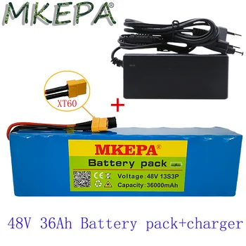 13S3P 48V Originalus lithiumion baterija 48v 36.000 Ah 1000w Ličio jonų Baterijos Paketas, Skirtas Elektrinis dviratis Paspirtukas su BMS+kroviklis