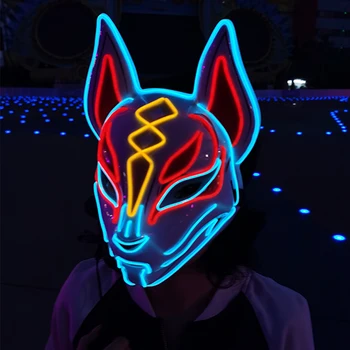Žėrintis EL Linija Žėrintis Vaidmuo Žaisti LED Apšvietimas Drabužių Fox Drift Kaukė Halloween Carnival Šalies Prekių