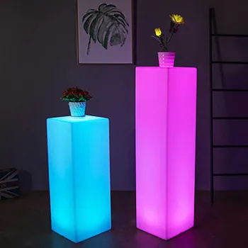 Šiuolaikinių LED Squre Skiltyje Grindų Lempos Gale Stalo RGB Spalva Keičiasi Šviesos Nuolatinis Akcentas Įkrovimo Miegamojo Pusėje Stalo w/Remote