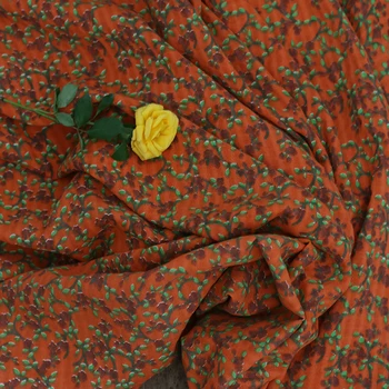 vieno metro Aukštos kokybės medvilnės audinio žalia gėlių spausdinti tissus rankų darbo drabužių siuvimo