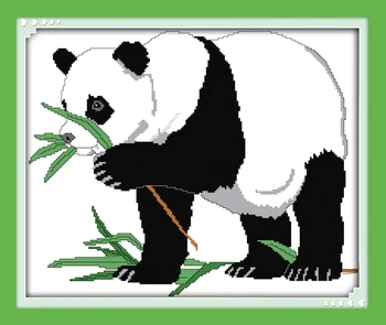 Panda(2) kryželiu rinkinys 14ct 11ct prieš antspaudu drobės kryžiaus susiuvimo gyvūnų mylėtojas siuvinėjimo 