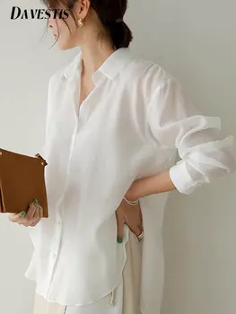 Korėjos Mados Balto Šifono Marškinėliai Moterų Prarasti Slim Atsitiktinis marškiniai ir palaidinukės Lady Plonas Apačioje Marškinėliai, biuro drabužiai moterims