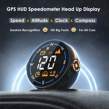 Automobilių HUD Head-Up Display GPS KM/H, MPH Spidometro Greičio Įspėjimo Sistema Tinka Visiems Automobilių 5V USB GPS Spidometras