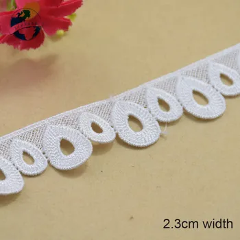 2yards 2.3 cm baltos spalvos nėrinių medvilnės embroid nėrinių siuvimo juostelės audinio guipure pasidaryk pats apdailos metmeninio mezgimo 
