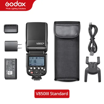 Godox 76W GN60 V850III 2.4 G Bevielio X Sistemos Speedlite Built-in Li-ion Baterija vaizdo Kameros Blykstė Canon Nikon Sony 