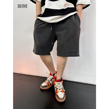 Vasaros Korėjos Madinga Krepšinio Šortai Vyrams Drabužius Harajuku Atsitiktinis Sweatpants Hip-Hop Sporto Kelnės Streetwear Pora Šortai