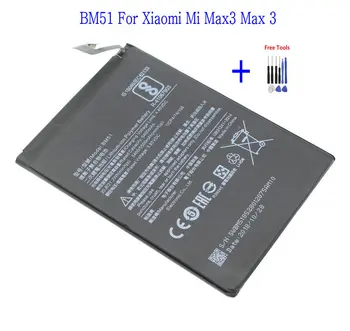 1x Naujas 3.85 V 5500mAh BM51 BM 51 Pakeitimo Li-Polimero Baterijos Xiaomi Mi Max 3 Maks 3 + Remonto Įrankių rinkinys