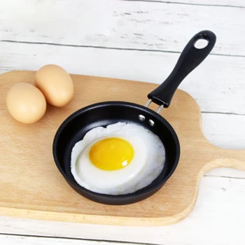12cm Mini Kiaušinių Keptuvė tefloninė Omletas Pusryčiai Plokščiu dugnu Lėkštę