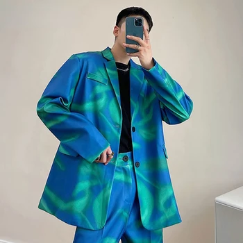 Švarkas Gambar Jalanan Personalisasi Musim Gugur Untuk Pria Mantel Setelan Pria Korėja Temperamen Baru Jaket Dada Tunggal Paltai Vyrams
