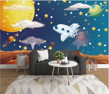 3d foto tapetai užsakymą freskos Kosminės Star Cartoon Vaikų Kambario foną namų dekoro tapetai sienos 3d
